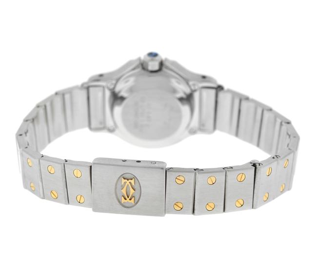 Cartier Yellow Gold Silver Ladies Santos Octagon 25mm 18k Watch Cartier Yellow Gold Silver Ladies Santos Octagon 25mm 18k Watch