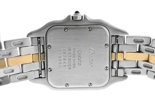 Cartier Yellow Gold Silver Ladies Midsize 27mm Panthere 187949 Quartz 18k One Row Watch Cartier Yellow Gold Silver Ladies Midsize 27mm Panthere 187949 Quartz 18k One Row Watch