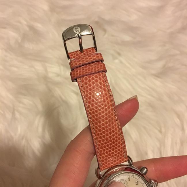 Michele Stainless Steel and Pink Csx Chronograph Mother Of Pearl Watch Michele Stainless Steel and Pink Csx Chronograph Mother Of Pearl Watch