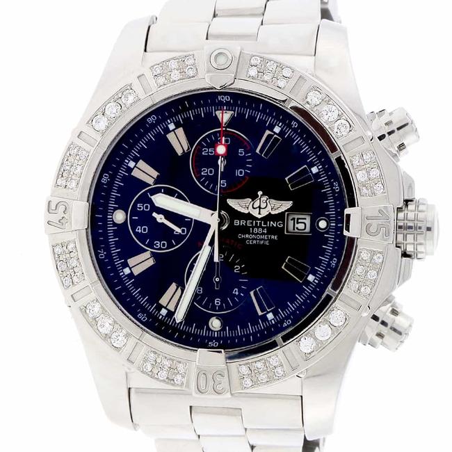 Breitling Stainless Steel Super Avenger Black Dial Diamond 48mm A13370 Watch Breitling Stainless Steel Super Avenger Black Dial Diamond 48mm A13370 Watch