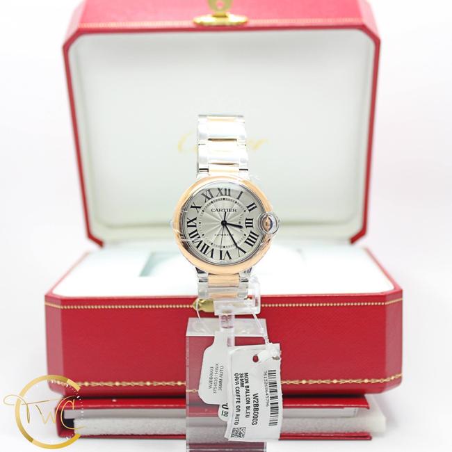 Cartier Silver Ballon Bleu 36mm Stainless Steel 18k Rose Gold Ref W2bb0003 Watch Cartier Silver Ballon Bleu 36mm Stainless Steel 18k Rose Gold Ref W2bb0003 Watch