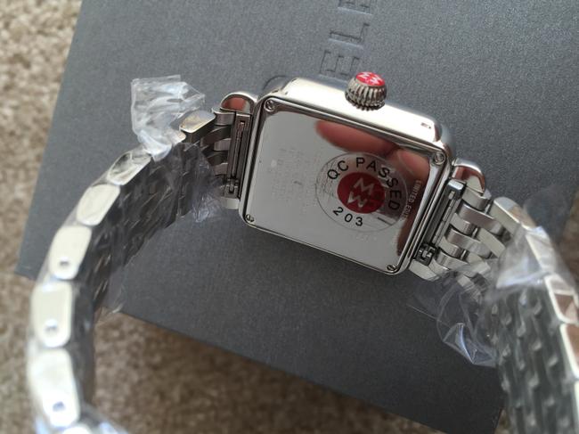 Michele Silver/ White " Trunk Show " Deco Diamond Square Pattern Mw06t01a1999 Watch Michele Silver/ White " Trunk Show " Deco Diamond Square Pattern Mw06t01a1999 Watch