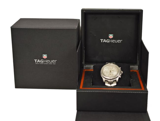 TAG Heuer Silver Mens Link Ct2113 Chronograph Steel 41mm Watch TAG Heuer Silver Mens Link Ct2113 Chronograph Steel 41mm Watch