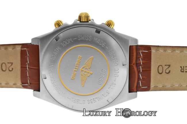 Breitling Mens Chronomat 81.950 Stainless Steel Gold Chrono Watch Breitling Mens Chronomat 81.950 Stainless Steel Gold Chrono Watch