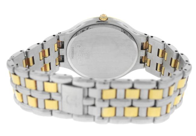 Omega Yellow Gold Silver Mens Unisex Classic 196.0316 Steel 32mm Quartz Date Watch Omega Yellow Gold Silver Mens Unisex Classic 196.0316 Steel 32mm Quartz Date Watch