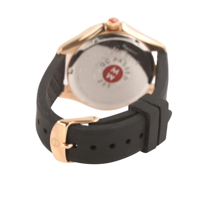 Michele Black Silicone Rose Gold-tone Cape Topaz Watch Michele Black Silicone Rose Gold-tone Cape Topaz Watch