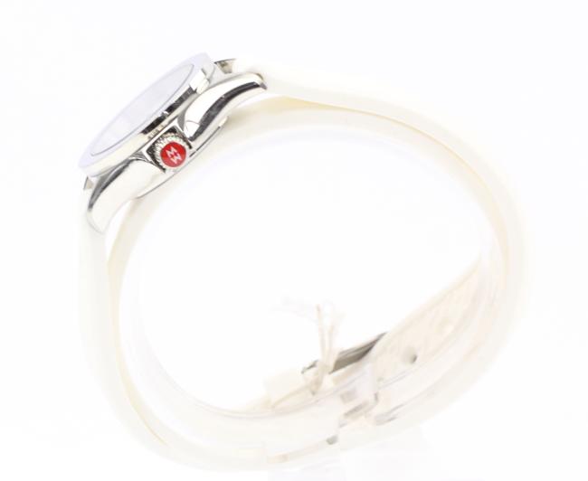 Michele Silver Cape Mini Silicone Watch Michele Silver Cape Mini Silicone Watch