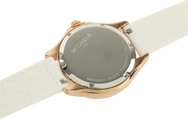Michele White Cape Sunray Dial Silicone Watch Michele White Cape Sunray Dial Silicone Watch