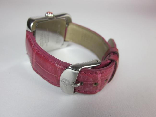 Michele Pink Deco Diamond Face with Alligator Band Watch Michele Pink Deco Diamond Face with Alligator Band Watch