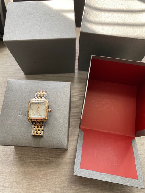 Michele Silver Gold Deco Two-tone Watch Michele Silver Gold Deco Two-tone Watch