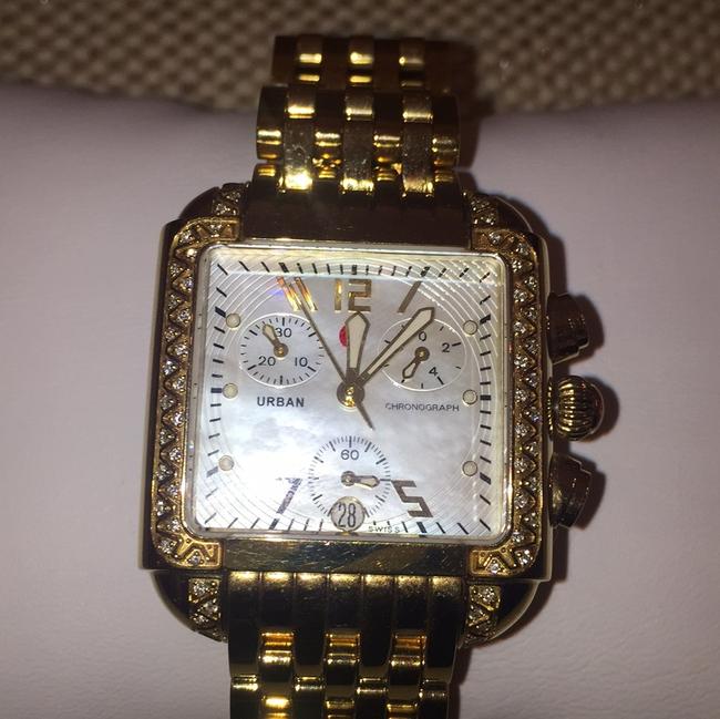 Michele Mother-of-pearl and Gold Milou 66 Diamond Bezel with Dial Watch Michele Mother-of-pearl and Gold Milou 66 Diamond Bezel with Dial Watch