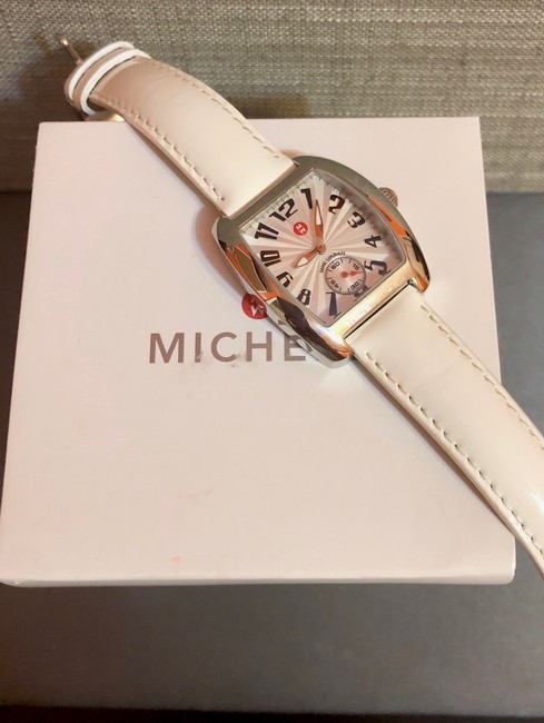 Michele Silver & White Mini Urban Stainless Steel Quartz Womens Watch Michele Silver & White Mini Urban Stainless Steel Quartz Womens Watch