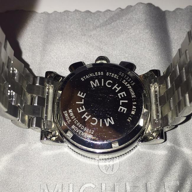 Michele Sport Sail 38mm black dial watch case woth 20mm wide silver bracelet. Michele Sport Sail 38mm black dial watch case woth 20mm wide silver bracelet.