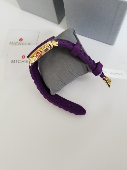 Michele Purple Jelly Womens Park Bean Chronograph Silicone New Watch Michele Purple Jelly Womens Park Bean Chronograph Silicone New Watch
