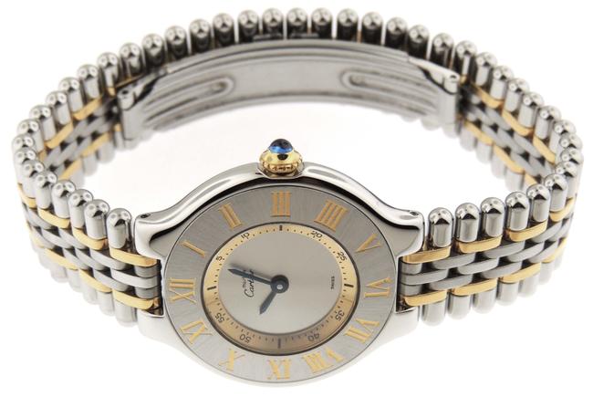 Cartier Silver Mint Ladies Must 21 Bullet 18kyellow Gold & Ss 28mm 1340 Watch Cartier Silver Mint Ladies Must 21 Bullet 18kyellow Gold & Ss 28mm 1340 Watch
