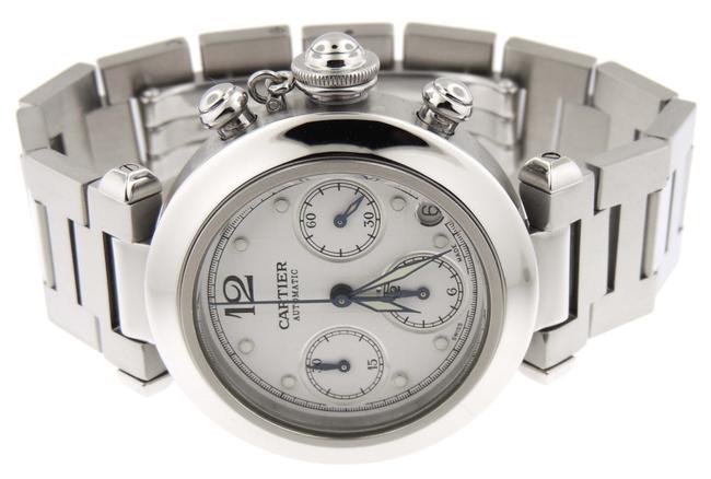 Cartier White Pasha C 2412 Chronograph Ss 35mm Date Watch Cartier White Pasha C 2412 Chronograph Ss 35mm Date Watch