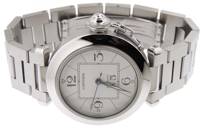 Cartier White Mint Men Pasha C 2475 Ss 35mm Black Big Date Watch Cartier White Mint Men Pasha C 2475 Ss 35mm Black Big Date Watch