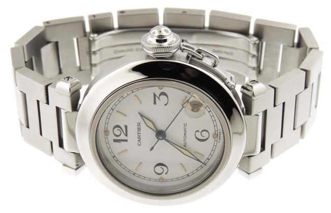 Cartier White Mint Men Pasha C 2324 Ss 35mm Date Watch Cartier White Mint Men Pasha C 2324 Ss 35mm Date Watch
