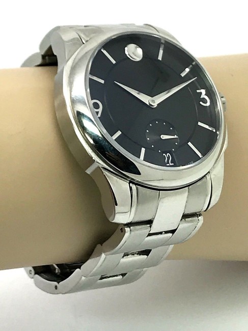 Movado Stainless Steel Lx 0606626 Swiss Quartz Black Dial Mens Watch Movado Stainless Steel Lx 0606626 Swiss Quartz Black Dial Mens Watch