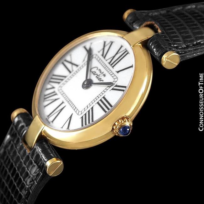Cartier White Must De Vendome Ladies Vermeil 18k Gold Over Sterling Watch Cartier White Must De Vendome Ladies Vermeil 18k Gold Over Sterling Watch