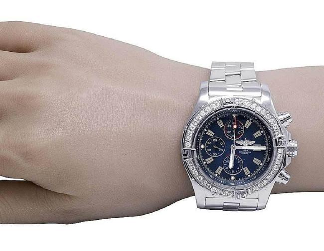 Breitling Stainless Steel XL Custom Mens A13370 Super Avenger 48mm Diamond 4.5 Ct Watch Breitling Stainless Steel XL Custom Mens A13370 Super Avenger 48mm Diamond 4.5 Ct Watch