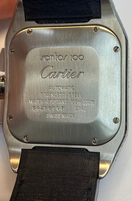 Cartier Black XL Santos 100 2740 Chronograph with Diamond Dial Watch Cartier Black XL Santos 100 2740 Chronograph with Diamond Dial Watch