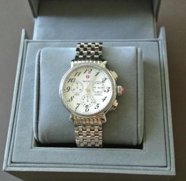 Michele Silver Fluette Diamond Chronograph Watch Michele Silver Fluette Diamond Chronograph Watch