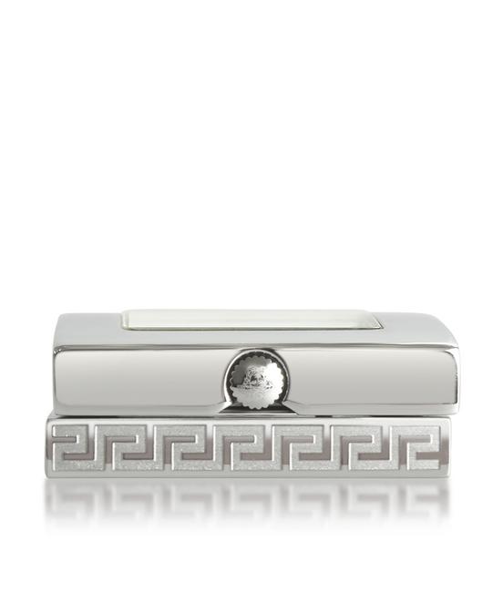 Versace Silver Gpq99 Travel Clock Stainless Steel Quartz (190553) Watch Versace Silver Gpq99 Travel Clock Stainless Steel Quartz (190553) Watch