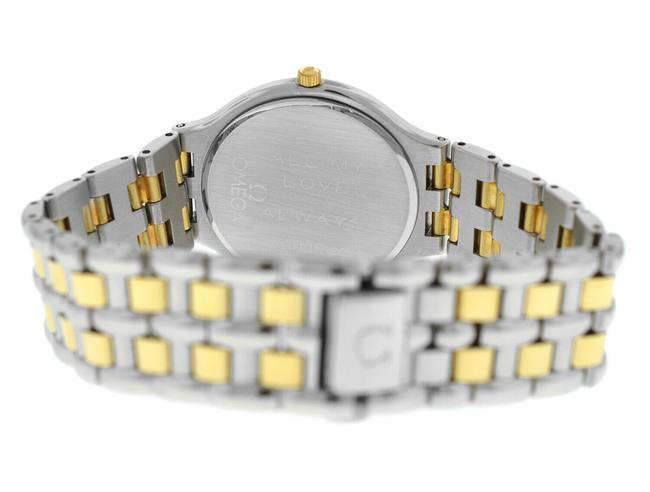 Omega Yellow Gold Silver Deville 396.1016 Stainless Steel Date Quartz Mens Unisex Watch Omega Yellow Gold Silver Deville 396.1016 Stainless Steel Date Quartz Mens Unisex Watch