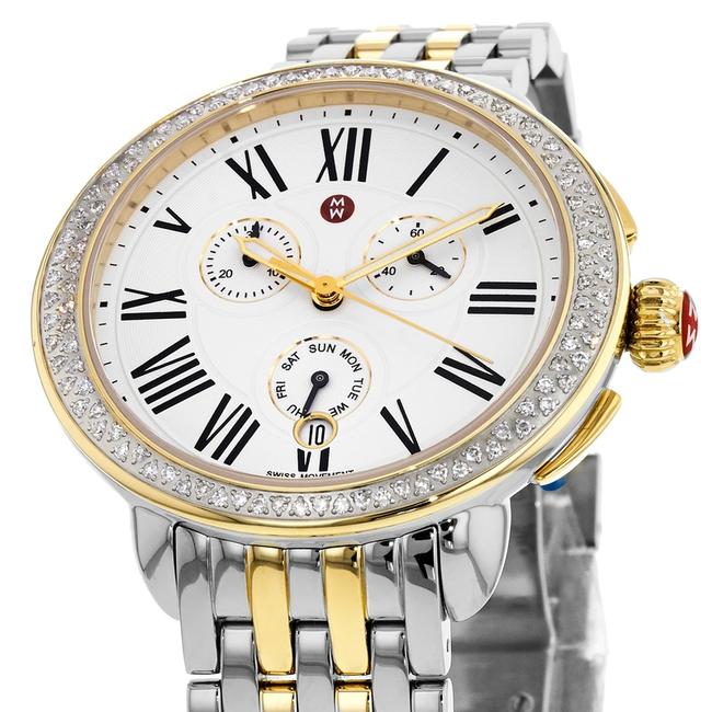 Michele Two Tone Serein 18k Gold Chronograph Diamond Mww21a000008 Watch Michele Two Tone Serein 18k Gold Chronograph Diamond Mww21a000008 Watch