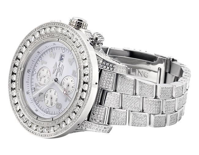 Breitling Stainless Steel XL Custom A13370 Super Avenger 53mm with 20 Ct Watch Breitling Stainless Steel XL Custom A13370 Super Avenger 53mm with 20 Ct Watch