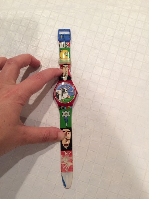 Swatch Red Multi Green Blue Rare 1997 Vintage Champs De Zščri Gr134 Watch Swatch Red Multi Green Blue Rare 1997 Vintage Champs De Zščri Gr134 Watch