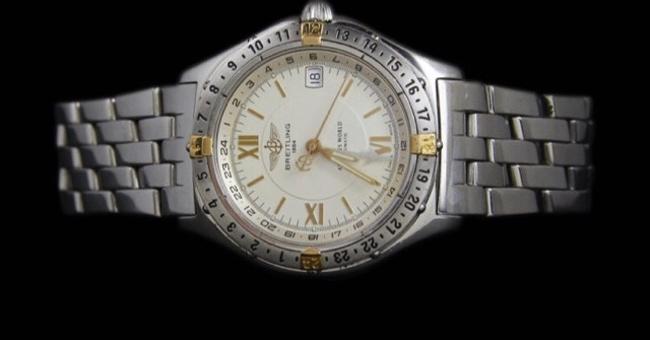 Breitling Yellow Gold Stainless Steel Antares World Watch Breitling Yellow Gold Stainless Steel Antares World Watch