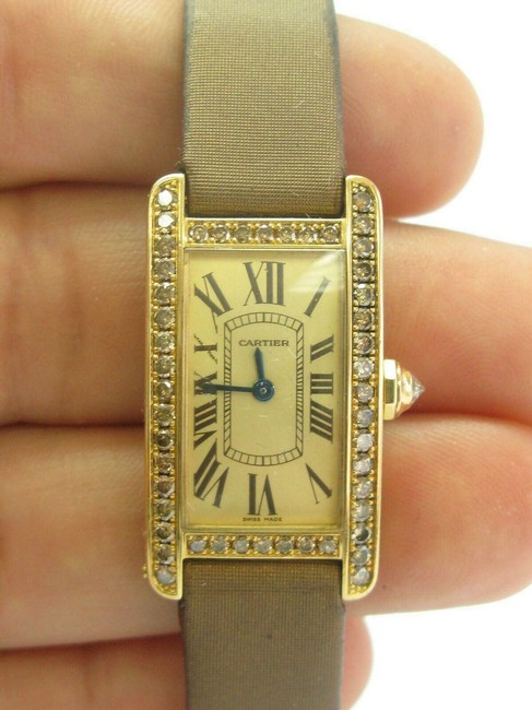 Cartier Yellow Gold 2482 Boutique Edition Tank Factory Champagne Cognac D Watch Cartier Yellow Gold 2482 Boutique Edition Tank Factory Champagne Cognac D Watch