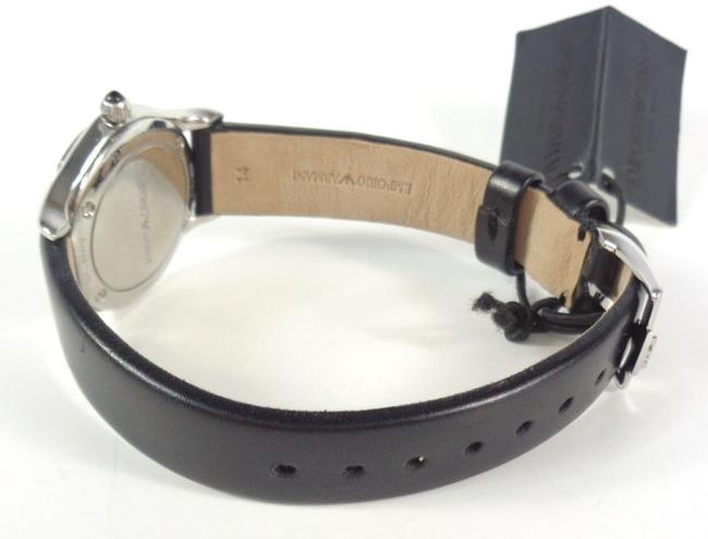 Emporio Armani Black/Silver Swiss Ars7012 Sunray Dial & Leather Strap Watch Emporio Armani Black/Silver Swiss Ars7012 Sunray Dial & Leather Strap Watch