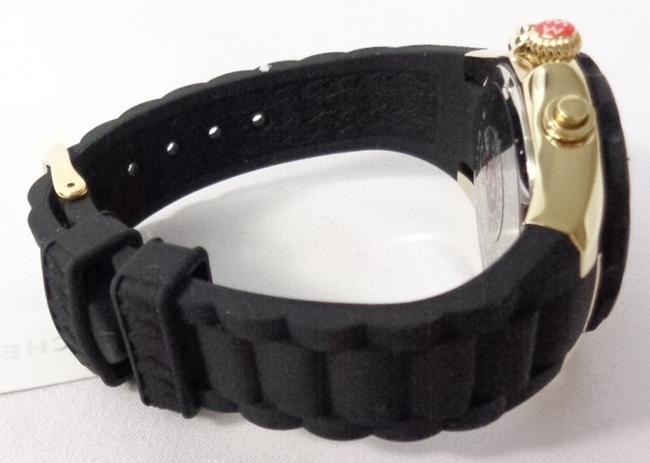 Michele Black/Gold Jelly Mww12f000007 Womens Bean Chrono Plated Silicon Bracelet New Watch Michele Black/Gold Jelly Mww12f000007 Womens Bean Chrono Plated Silicon Bracelet New Watch