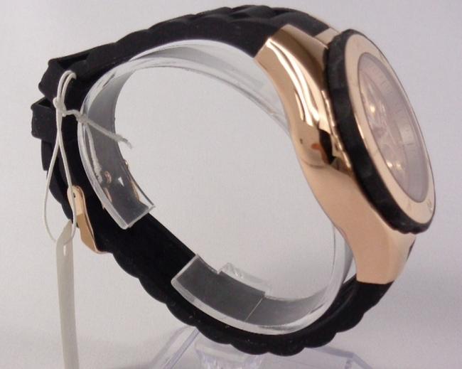 Michele Black/Rose Gold Jelly Mww12f000035 Womens Bean Chronograph Plated Silicon New Watch Michele Black/Rose Gold Jelly Mww12f000035 Womens Bean Chronograph Plated Silicon New Watch