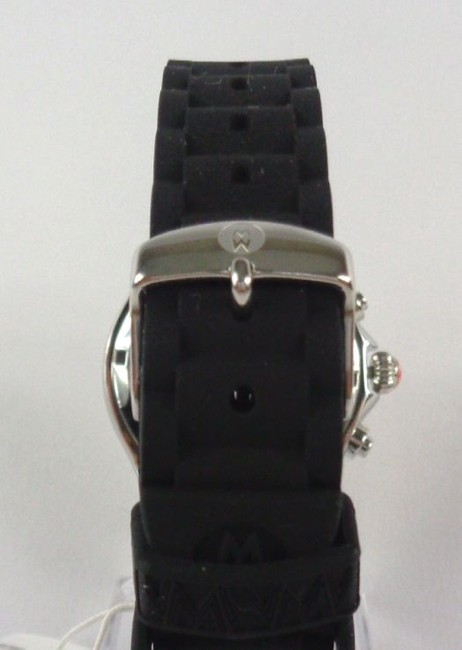 Michele Black/Silver Jelly Mww12f000033 Womens Bean Chrono Tone Silicon Bracelet New Watch Michele Black/Silver Jelly Mww12f000033 Womens Bean Chrono Tone Silicon Bracelet New Watch