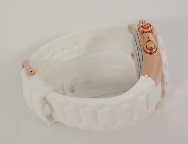 Michele Rose Gold/White Jelly Mww12f000030 Tone Dial Silicon Watch Michele Rose Gold/White Jelly Mww12f000030 Tone Dial Silicon Watch