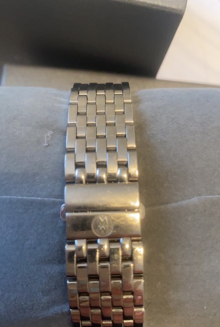 Michele Silver and Rose Gold Pave Bracelet Watch Michele Silver and Rose Gold Pave Bracelet Watch