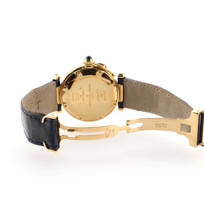 Cartier Silver Pasha Moonphase Date Quartz Yellow Gold and Crocodile 38 Watch Cartier Silver Pasha Moonphase Date Quartz Yellow Gold and Crocodile 38 Watch