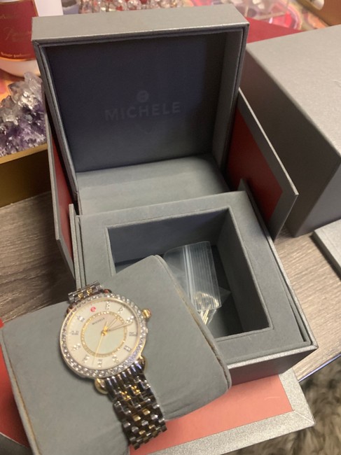 Michele Sidney Classic Diamond Two-tone Silver/Gold Watch Michele Sidney Classic Diamond Two-tone Silver/Gold Watch
