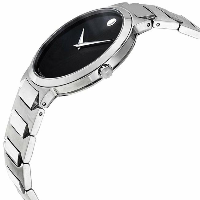 Movado Silver Temo Stainless Bracelet Black Dial Mens Quartz 0607292 Watch Movado Silver Temo Stainless Bracelet Black Dial Mens Quartz 0607292 Watch