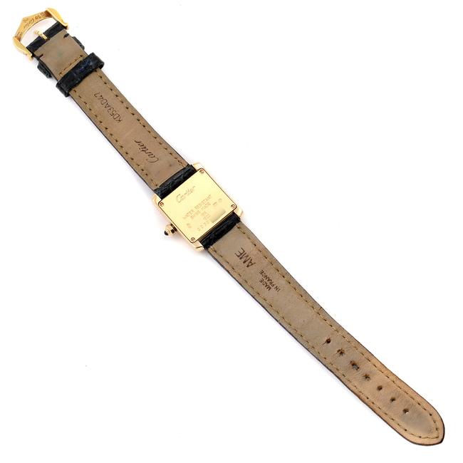 Cartier Silver Tank Francaise Yellow Gold Black Strap Ladies W5000256 Watch Cartier Silver Tank Francaise Yellow Gold Black Strap Ladies W5000256 Watch