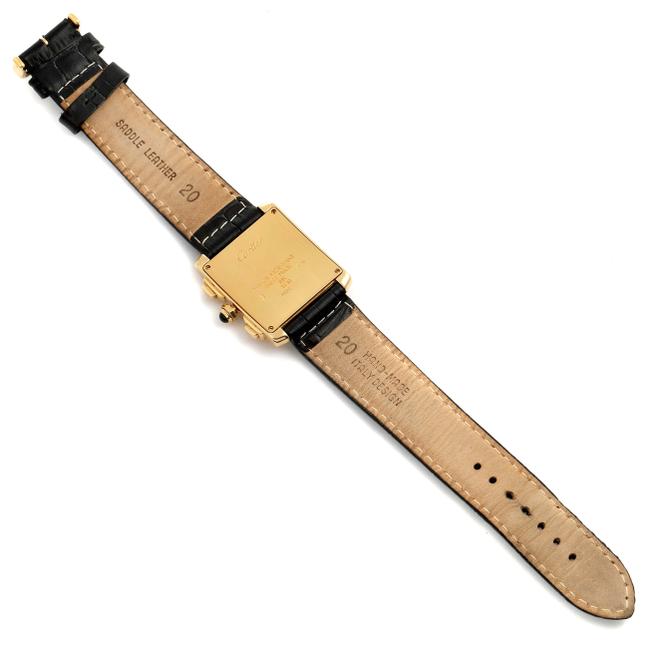 Cartier Silvered Tank Francaise Chronoflex 18k Yellow Gold Mens W5000556 Watch Cartier Silvered Tank Francaise Chronoflex 18k Yellow Gold Mens W5000556 Watch