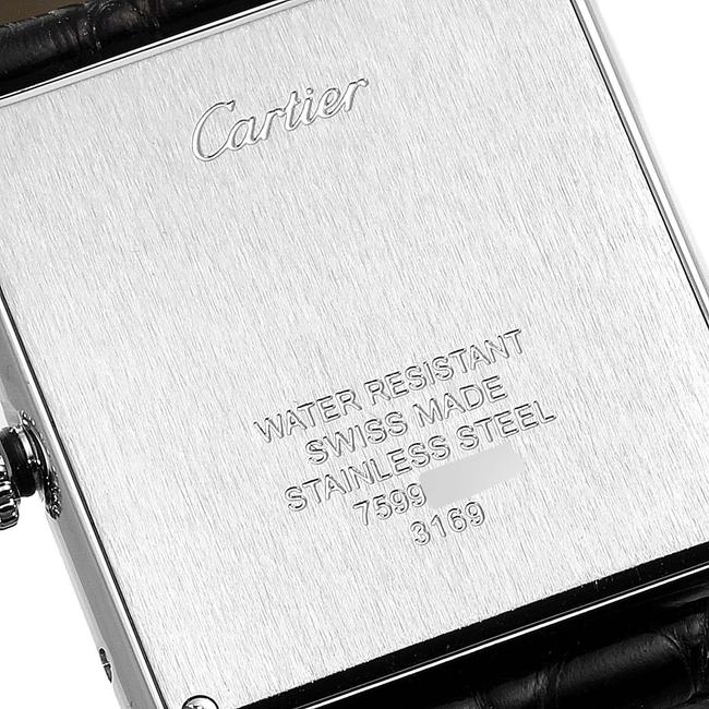 Cartier Silver Tank Solo Steel Dial Black Strap Unisex W1018355 Watch Cartier Silver Tank Solo Steel Dial Black Strap Unisex W1018355 Watch
