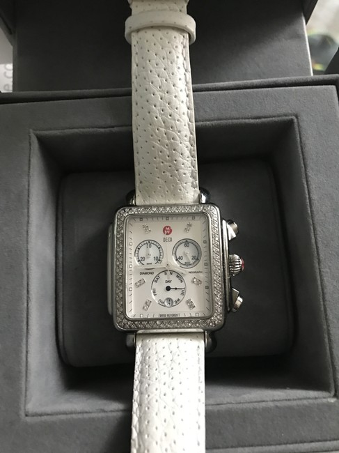 Michele Silver XL Diamond Deco with Extra Bands Watch Michele Silver XL Diamond Deco with Extra Bands Watch