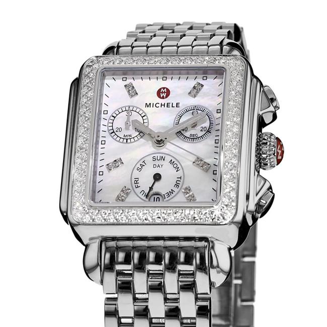 Michele Silver Deco Stainless Mother Of Pearl Diamond Mww06p000099 Watch Michele Silver Deco Stainless Mother Of Pearl Diamond Mww06p000099 Watch