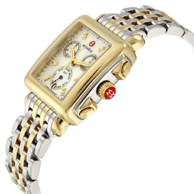 Michele Two Tone Deco 18k Gold Mother Of Pearl Diamond Mww06p000122 Watch Michele Two Tone Deco 18k Gold Mother Of Pearl Diamond Mww06p000122 Watch