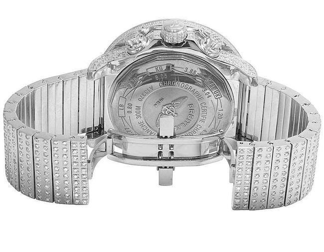 Breitling Stainless Steel XL Custom Super Avenger Aeromarine 53 Mm Genuine Diamond 34 Ct Watch Breitling Stainless Steel XL Custom Super Avenger Aeromarine 53 Mm Genuine Diamond 34 Ct Watch